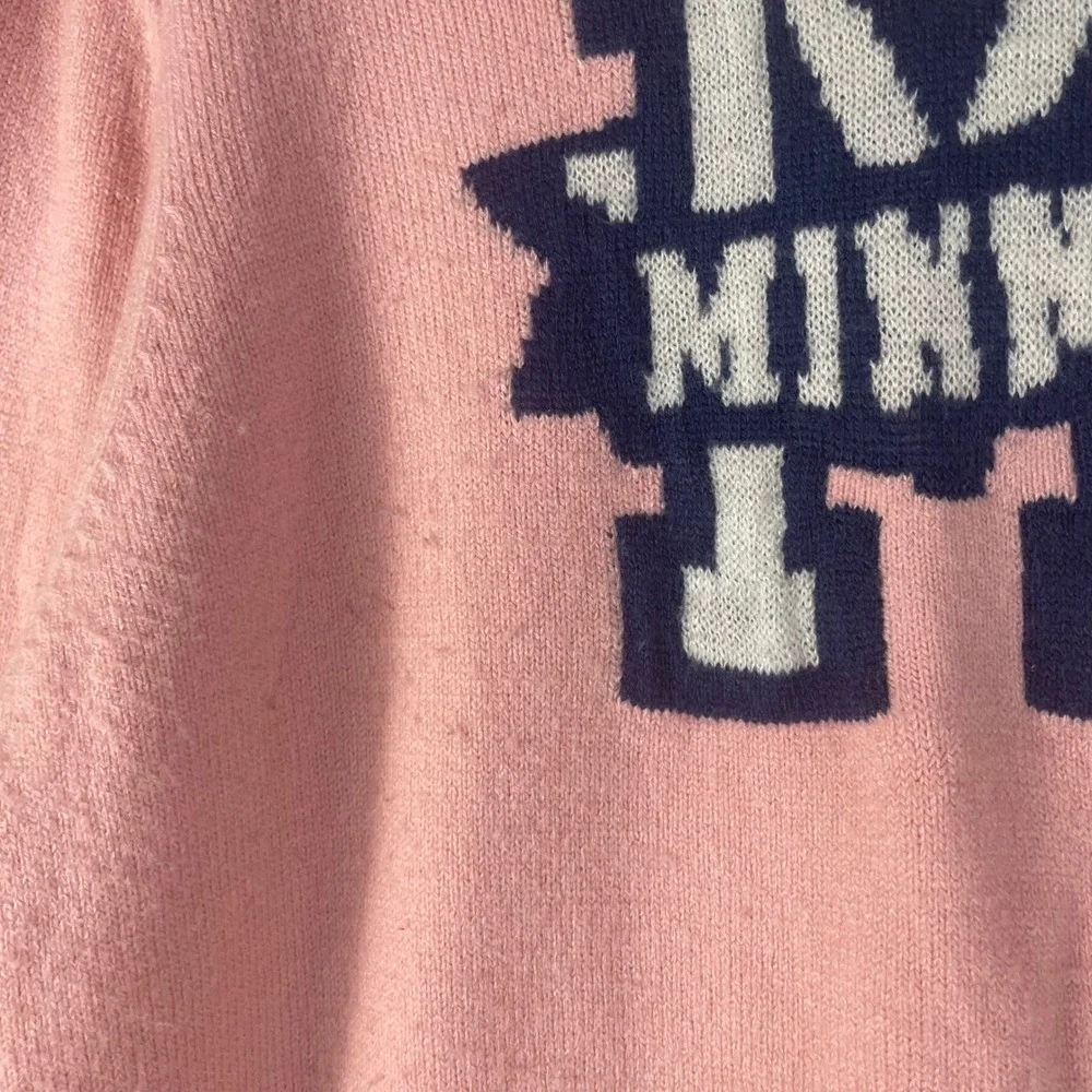 Disney Macy's Minnie Mouse Sweater XXL Pink Varsity M Pullover Womens 2024